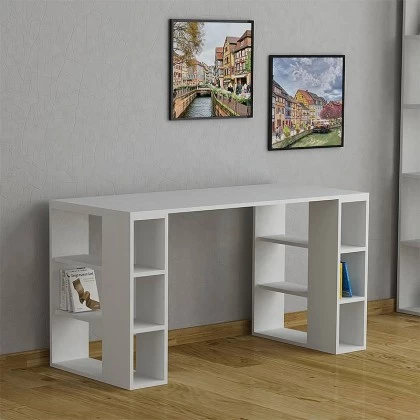 Γραφείο εργασίας Colmar Megapap χρώμα λευκό 140x60x75εκ Γραφείο εργασίας Colmar Megapap χρώμα λευκό 140x60x75εκ