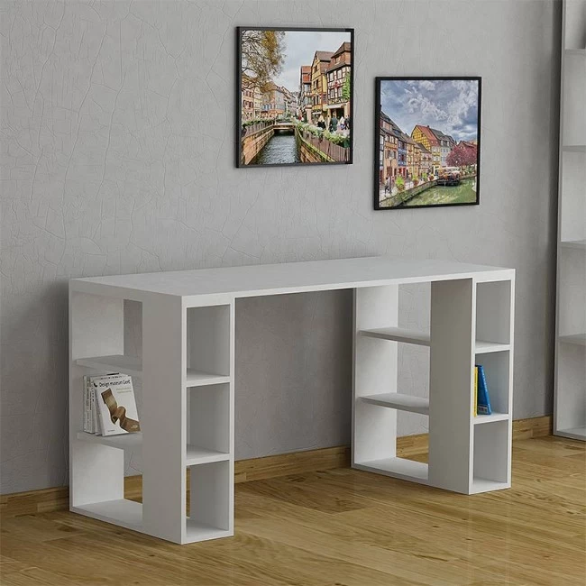 Γραφείο εργασίας Colmar Megapap χρώμα λευκό 140x60x75εκ