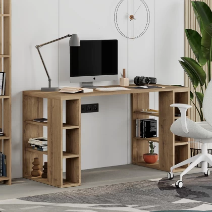 Γραφείο εργασίας Colmar Megapap χρώμα ανοιχτό καρυδί 140x60x75εκ Γραφείο εργασίας Colmar Megapap χρώμα ανοιχτό καρυδί 140x60x75εκ