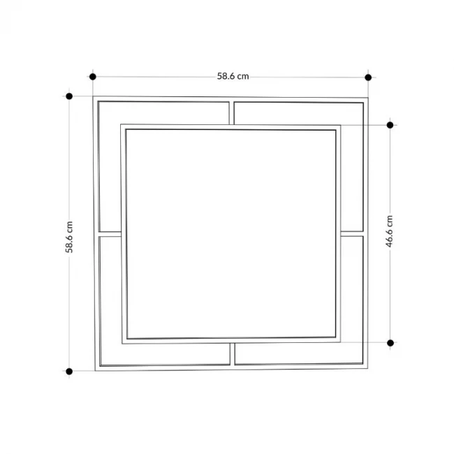 Καθρέπτης τοίχου Corner Megapap αλουμινίου χρώμα χρυσό 58,6x2x58,6εκ.