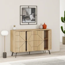 Μπουφές Dune Megapap χρώμα sapphire oak 123x35x77,4εκ.