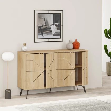Μπουφές Dune Megapap χρώμα φυσικό οξιάς 123x35x77,4εκ. Μπουφές Dune Megapap χρώμα φυσικό οξιάς 123x35x77,4εκ.