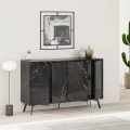 Μπουφές Dune Megapap χρώμα μαύρο εφέ μαρμάρου 123x35x77,4εκ.
