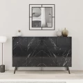 Μπουφές Dune Megapap χρώμα μαύρο εφέ μαρμάρου 123x35x77,4εκ.