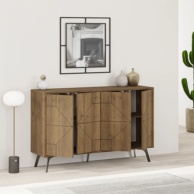 Μπουφές Dune Megapap χρώμα ανοιχτό καρυδί 123x35x77,4εκ.