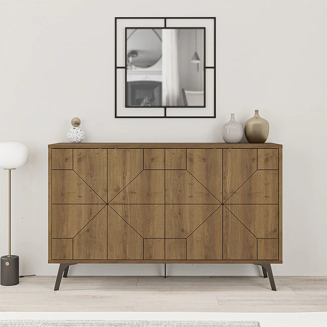 Μπουφές Dune Megapap χρώμα ανοιχτό καρυδί 123x35x77,4εκ.