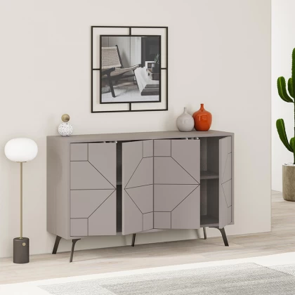 Μπουφές Dune Megapap χρώμα ανοιχτή μόκα 123x35x77,4εκ. Μπουφές Dune Megapap χρώμα ανοιχτή μόκα 123x35x77,4εκ.