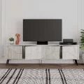 Έπιπλο τηλεόρασης Dune Megapap χρώμα λευκό αντικέ 180x29,6x50εκ.
