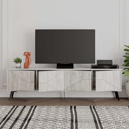 Έπιπλο τηλεόρασης Dune Megapap χρώμα λευκό αντικέ 180x29,6x50εκ. Έπιπλο τηλεόρασης Dune Megapap χρώμα λευκό αντικέ 180x29,6x50εκ.