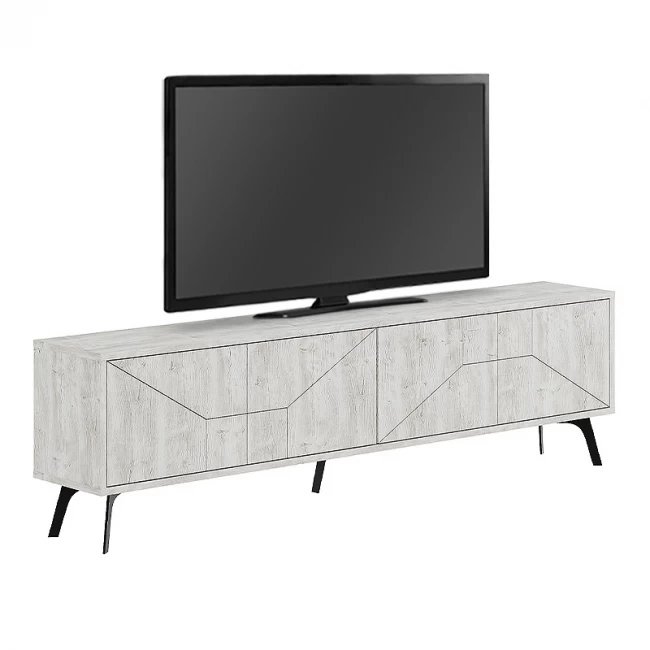 Έπιπλο τηλεόρασης Dune Megapap χρώμα λευκό αντικέ 180x29,6x50εκ.