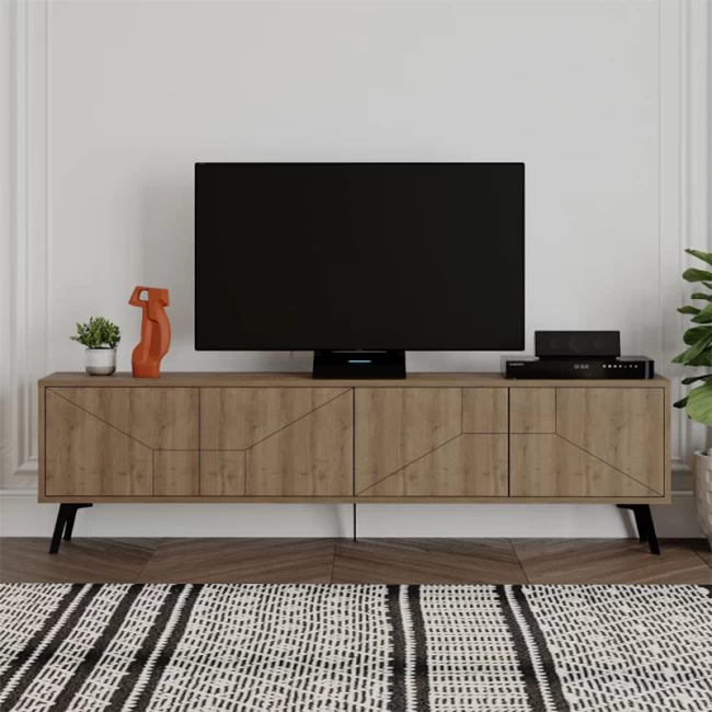 Έπιπλο τηλεόρασης Dune Megapap χρώμα ανοιχτό καρυδί 180x29,6x50εκ.