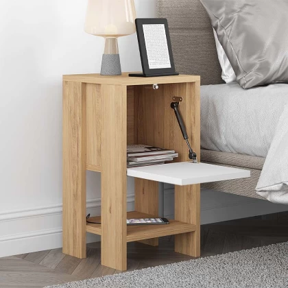 Κομοδίνο Ema Megapap χρώμα sapphire oak - λευκό 30x30x55εκ. Κομοδίνο Ema Megapap χρώμα sapphire oak - λευκό 30x30x55εκ.