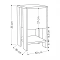 Κομοδίνο Ema Megapap χρώμα sapphire oak - λευκό 30x30x55εκ.