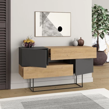 Μπουφές Eros Megapap φυσικό οξιάς - ανθρακί 145x40x82εκ. Μπουφές Eros Megapap φυσικό οξιάς - ανθρακί 145x40x82εκ.