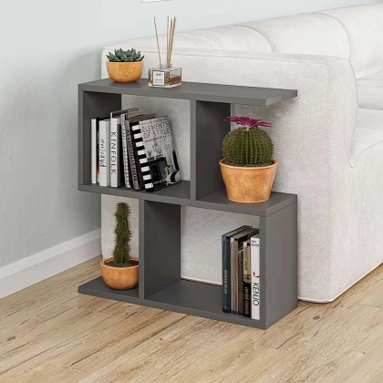 Βοηθητικό τραπεζάκι Homemania Megapap χρώμα ανθρακί 60x20x60εκ.