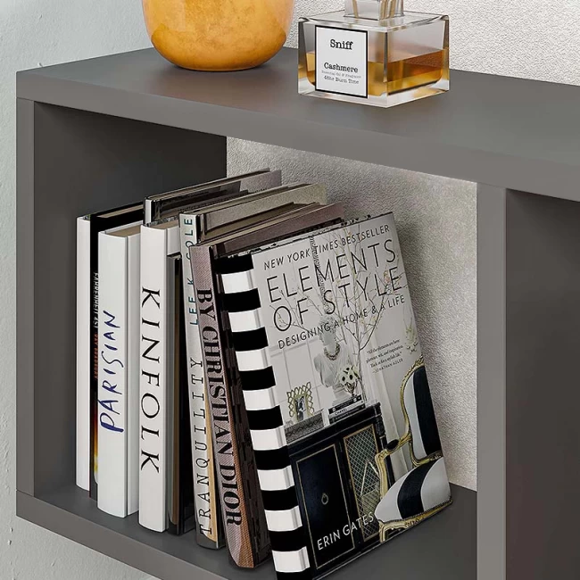 Βοηθητικό τραπεζάκι Homemania Megapap χρώμα ανθρακί 60x20x60εκ.