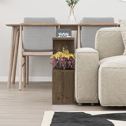 Βοηθητικό τραπεζάκι Homemania Megapap χρώμα ανοιχτό καρυδί 60x20x60εκ.