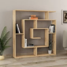Βιβλιοθήκη Labirent Megapap χρώμα sapphire oak 125x22x129εκ.