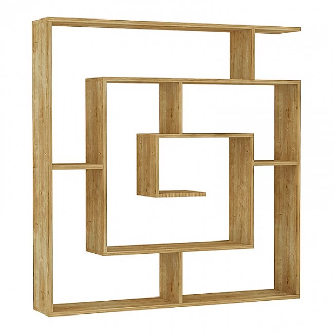 Βιβλιοθήκη Labirent Megapap χρώμα φυσικό οξιάς 125x22x129εκ.