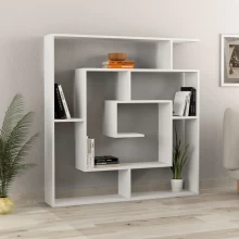 Βιβλιοθήκη Labirent Megapap χρώμα λευκό 125x22x129εκ.