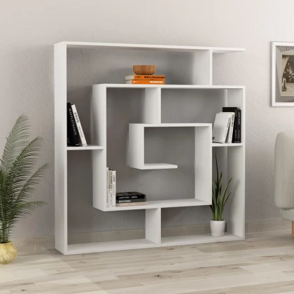 Βιβλιοθήκη Labirent Megapap χρώμα λευκό 125x22x129εκ.