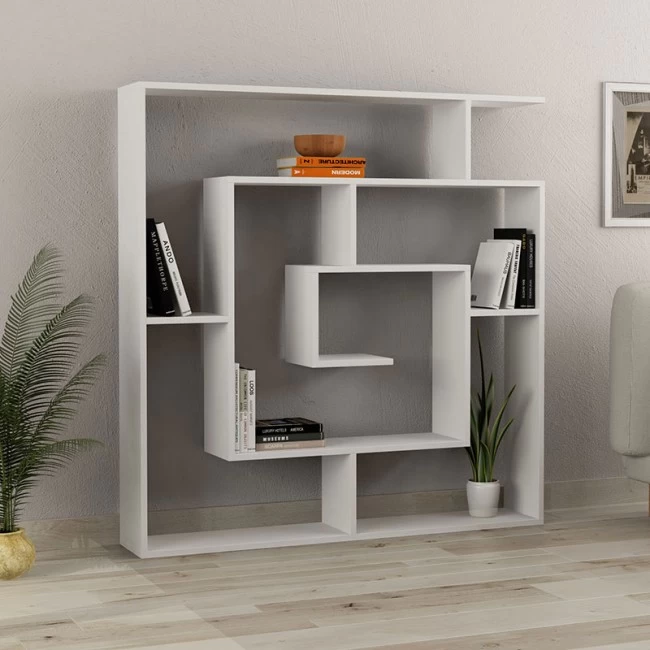 Βιβλιοθήκη Labirent Megapap χρώμα λευκό 125x22x129εκ.