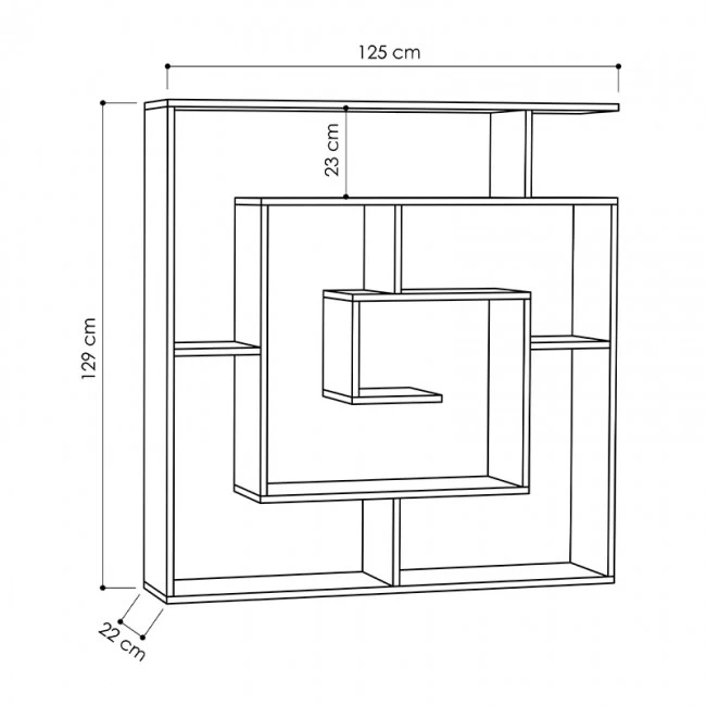 Βιβλιοθήκη Labirent Megapap χρώμα λευκό 125x22x129εκ.