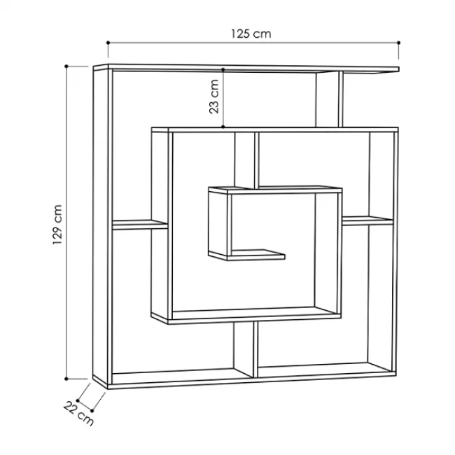 Βιβλιοθήκη Labirent Megapap χρώμα λευκό 125x22x129εκ.