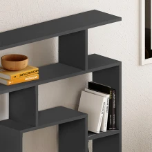 Βιβλιοθήκη Labirent Megapap χρώμα ανθρακί 125x22x129εκ.