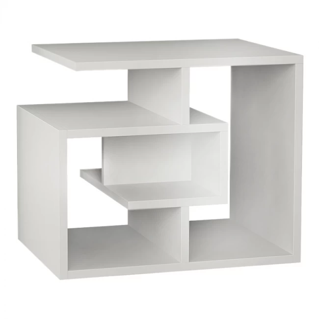 Βοηθητικό τραπεζάκι Labirent Megapap Megapap χρώμα λευκό 54x40x45εκ.