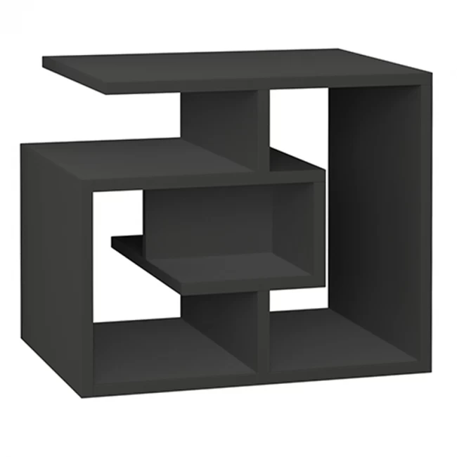 Βοηθητικό τραπεζάκι Labirent Megapap χρώμα ανθρακί 54x40x45εκ.