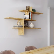 Ραφιέρα τοίχου Leo Megapap χρώμα sapphire oak 123x22x80εκ.