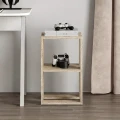 Κομοδίνο - Τραπεζάκι βοηθητικό Lonie Megapap χρώμα travertine 34x30x55εκ.