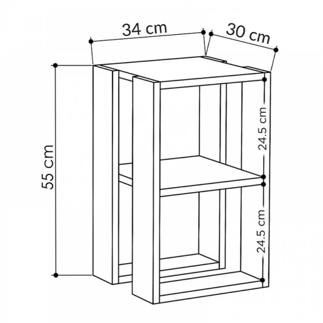 Κομοδίνο - Τραπεζάκι βοηθητικό Lonie Megapap χρώμα travertine 34x30x55εκ.