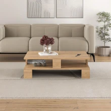 Τραπεζάκι σαλονιού Mansu Megapap χρώμα sapphire oak 80x50x27εκ.