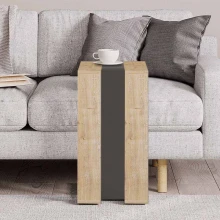 Τραπεζάκι βοηθητικό Muju Megapap χρώμα sapphire oak/ανθρακί 30x40x57εκ.