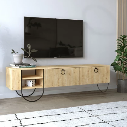Έπιπλο τηλεόρασης Norfolk Megapap χρώμα φυσικό οξιάς 151x35x43εκ. Έπιπλο τηλεόρασης Norfolk Megapap χρώμα φυσικό οξιάς 151x35x43εκ.