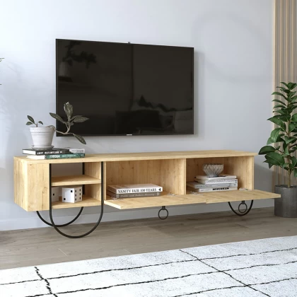 Έπιπλο τηλεόρασης Norfolk Megapap χρώμα φυσικό οξιάς 151x35x43εκ. Έπιπλο τηλεόρασης Norfolk Megapap χρώμα φυσικό οξιάς 151x35x43εκ.