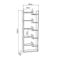 Βιβλιοθήκη Oppa Megapap χρώμα φυσικό οξιάς/λευκό 60x22x162εκ.