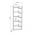 Βιβλιοθήκη Oppa Megapap χρώμα λευκό 60x22x162εκ.