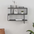 Ραφιέρα τοίχου Paralel Megapap χρώμα ανθρακί 70x22x65εκ.