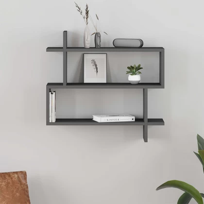 Ραφιέρα τοίχου Paralel Megapap χρώμα ανθρακί 70x22x65εκ. Ραφιέρα τοίχου Paralel Megapap χρώμα ανθρακί 70x22x65εκ.