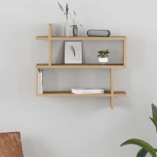 Ραφιέρα τοίχου Paralel Megapap χρώμα sapphire oak 70x22x65εκ.