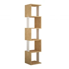 Βιβλιοθήκη Piri Megapap χρώμα sapphire oak/λευκό 35x30x161εκ.