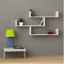 Ραφιέρα τοίχου Tibet Megapap χρώμα λευκό 119x22x66εκ.