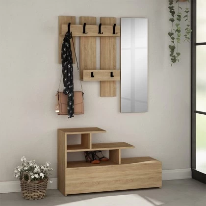Έπιπλο εισόδου Vesty Megapap χρώμα φυσικό οξιάς 100x30x61εκ. Έπιπλο εισόδου Vesty Megapap χρώμα φυσικό οξιάς 100x30x61εκ.