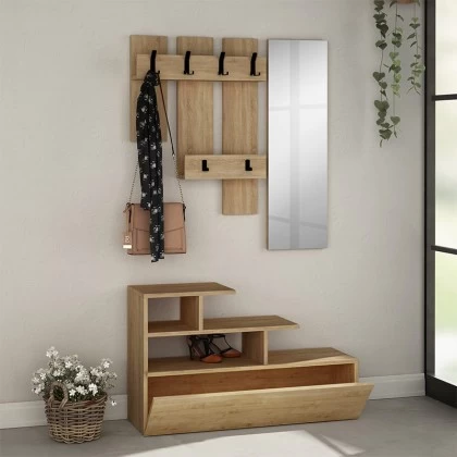 Έπιπλο εισόδου Vesty Megapap χρώμα φυσικό οξιάς 100x30x61εκ. Έπιπλο εισόδου Vesty Megapap χρώμα φυσικό οξιάς 100x30x61εκ.