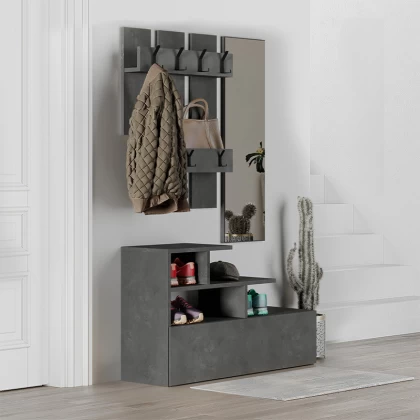 Έπιπλο εισόδου Vesty Megapap χρώμα γκρι ρετρό 100x30x61εκ. Έπιπλο εισόδου Vesty Megapap χρώμα γκρι ρετρό 100x30x61εκ.