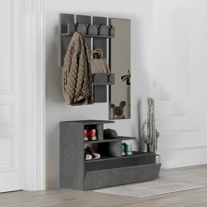 Έπιπλο εισόδου Vesty Megapap χρώμα γκρι ρετρό 100x30x61εκ. Έπιπλο εισόδου Vesty Megapap χρώμα γκρι ρετρό 100x30x61εκ.