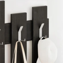 Κρεμάστρα τοίχου Wave Megapap χρώμα black wood 64x4x81εκ.
